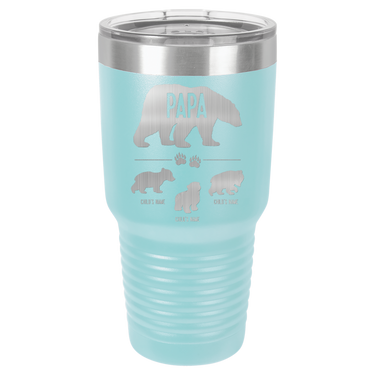 Papa Bear w/ 3 Cubs 30oz Ringneck Tumbler